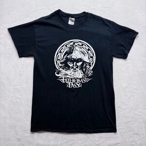 TATHOMS PASS Black Graphic T Shirt Mens Size Medium Cotton